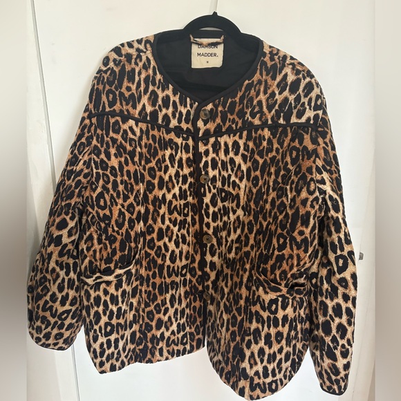 Damson Madder Leopard Print Women's Jacket US 12 - Picture 2 of 5